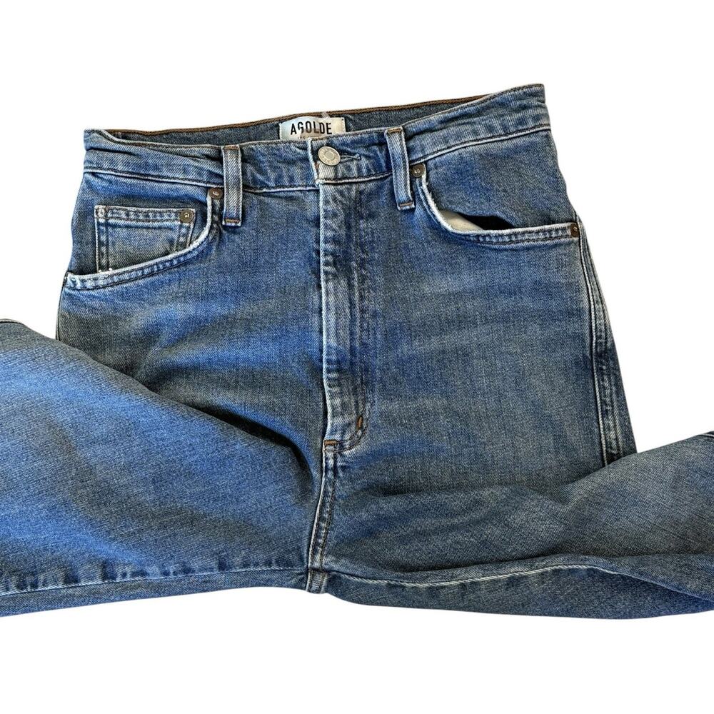 AGOLDE Pinch Waist High Rise Kick Jeans Size 27 Blue Classic Minimal Casual - Picture 5 of 11